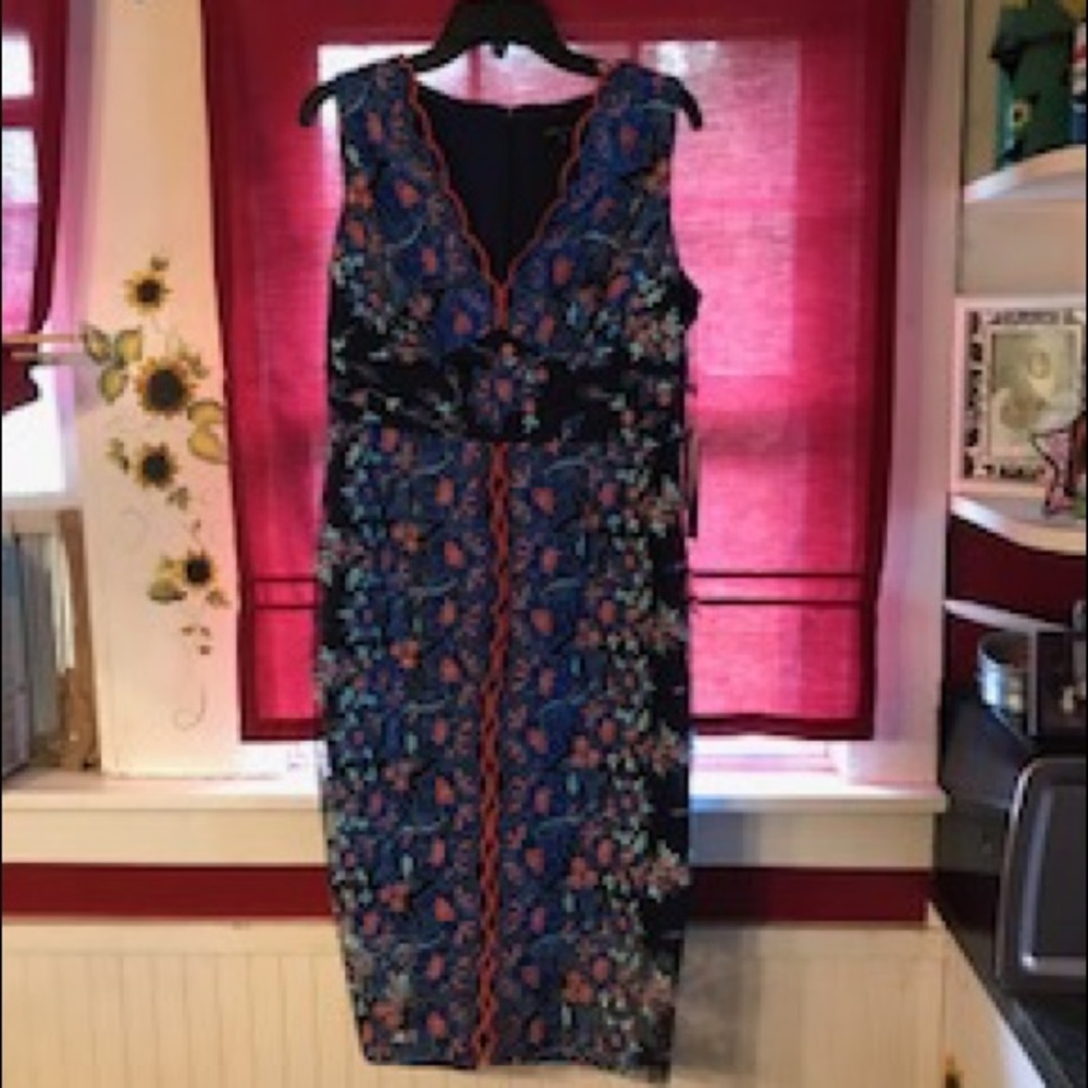 Jax Black Label embroidered lace overlay dress